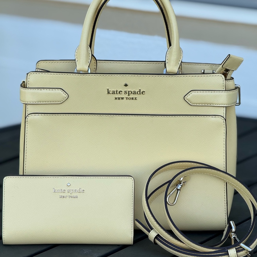Kate Spade Yellow Satchel and Wallet Set